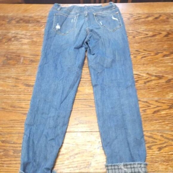 Judy Blue Grey Plaid Cuffed Slim Fit Jeans sz 7/28 - Picture 4 of 4